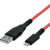 Owltech 超タフストロング USB Type-A to Lightning ケーブル 1m/ブラック×レッド OWL-CBALA10-BKRE